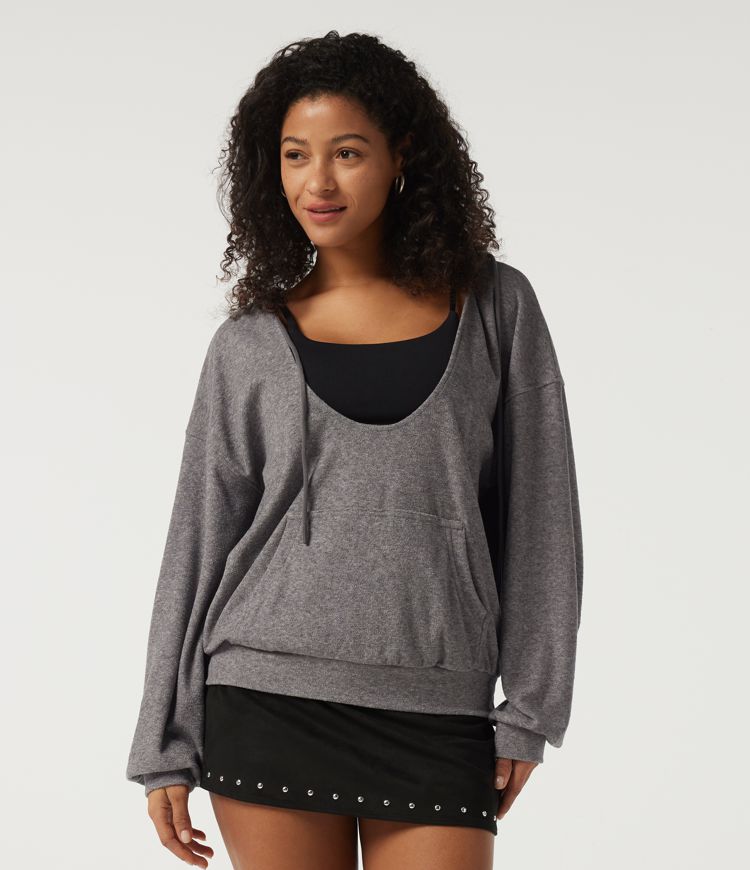 Hooded Long Sleeve Casual Pullover Sweatshirt with Pockets Hooded Long Sleeve Casual Pullover Sweatshirt with Pockets