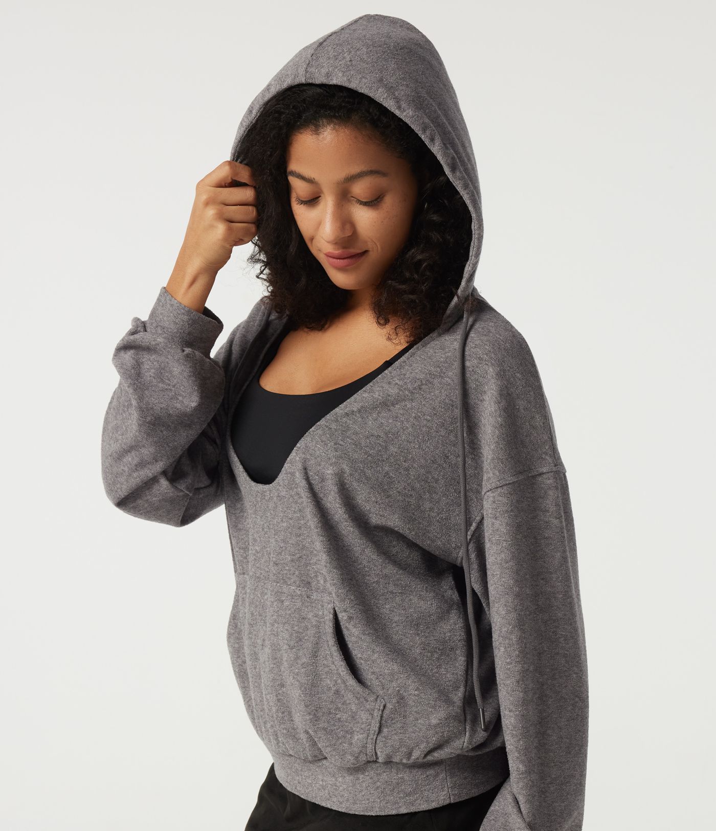 Hooded Long Sleeve Casual Pullover Sweatshirt with Pockets Hooded Long Sleeve Casual Pullover Sweatshirt with Pockets