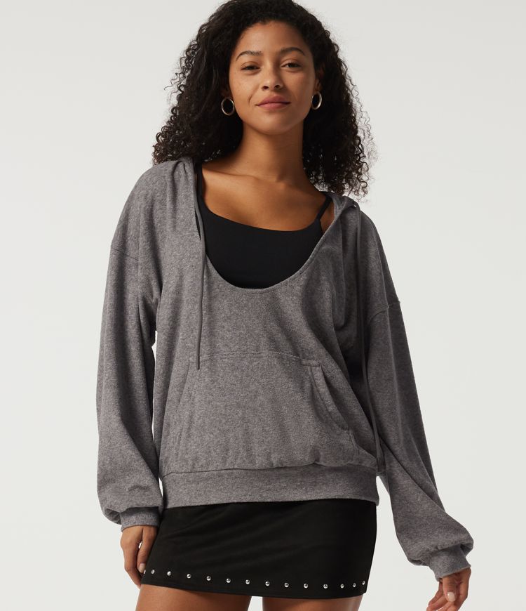 Hooded Long Sleeve Casual Pullover Sweatshirt with Pockets Hooded Long Sleeve Casual Pullover Sweatshirt with Pockets