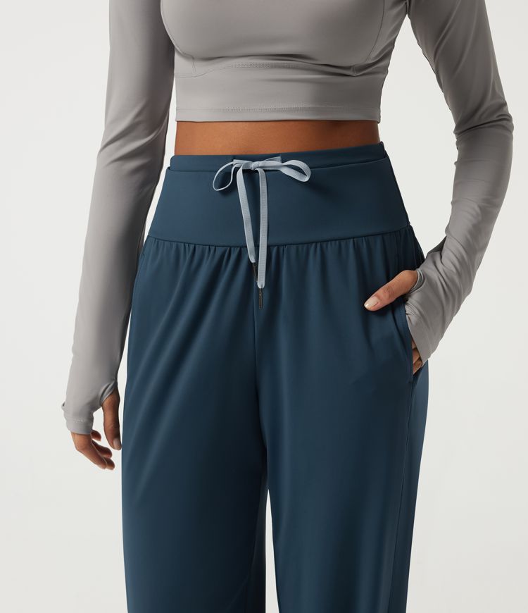SoftlyZero™ Airy High Waisted Drawstring Ruched Yoga Joggers with Pockets SoftlyZero™ Airy High Waisted Drawstring Ruched Yoga Joggers with Pockets