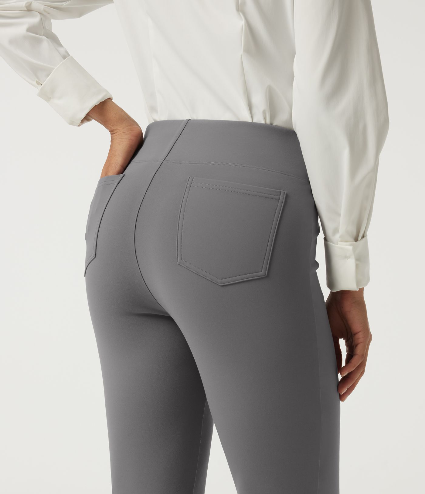 High Waisted Flare Fleece Work Pants with Pockets High Waisted Flare Fleece Work Pants with Pockets