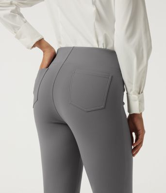 High Waisted Flare Fleece Work Pants with Pockets High Waisted Flare Fleece Work Pants with Pockets
