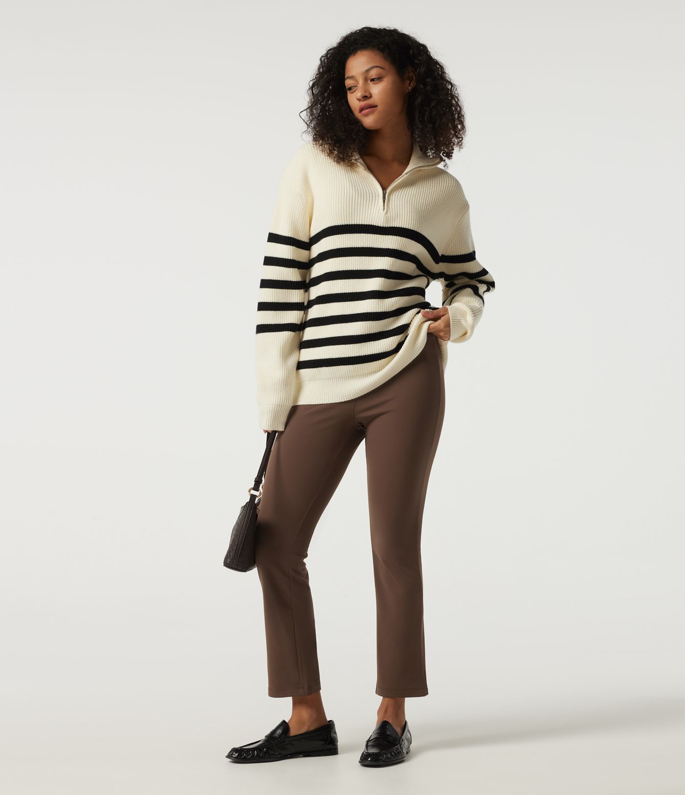 High Waisted Tapered Fleece Work Pants with Pockets