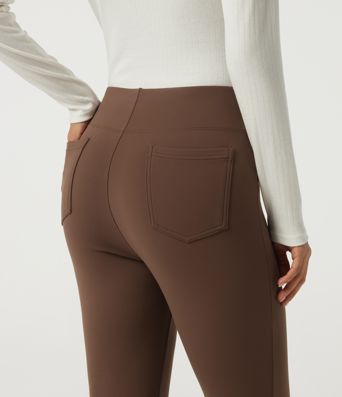 High Waisted Tapered Fleece Work Pants with Pockets