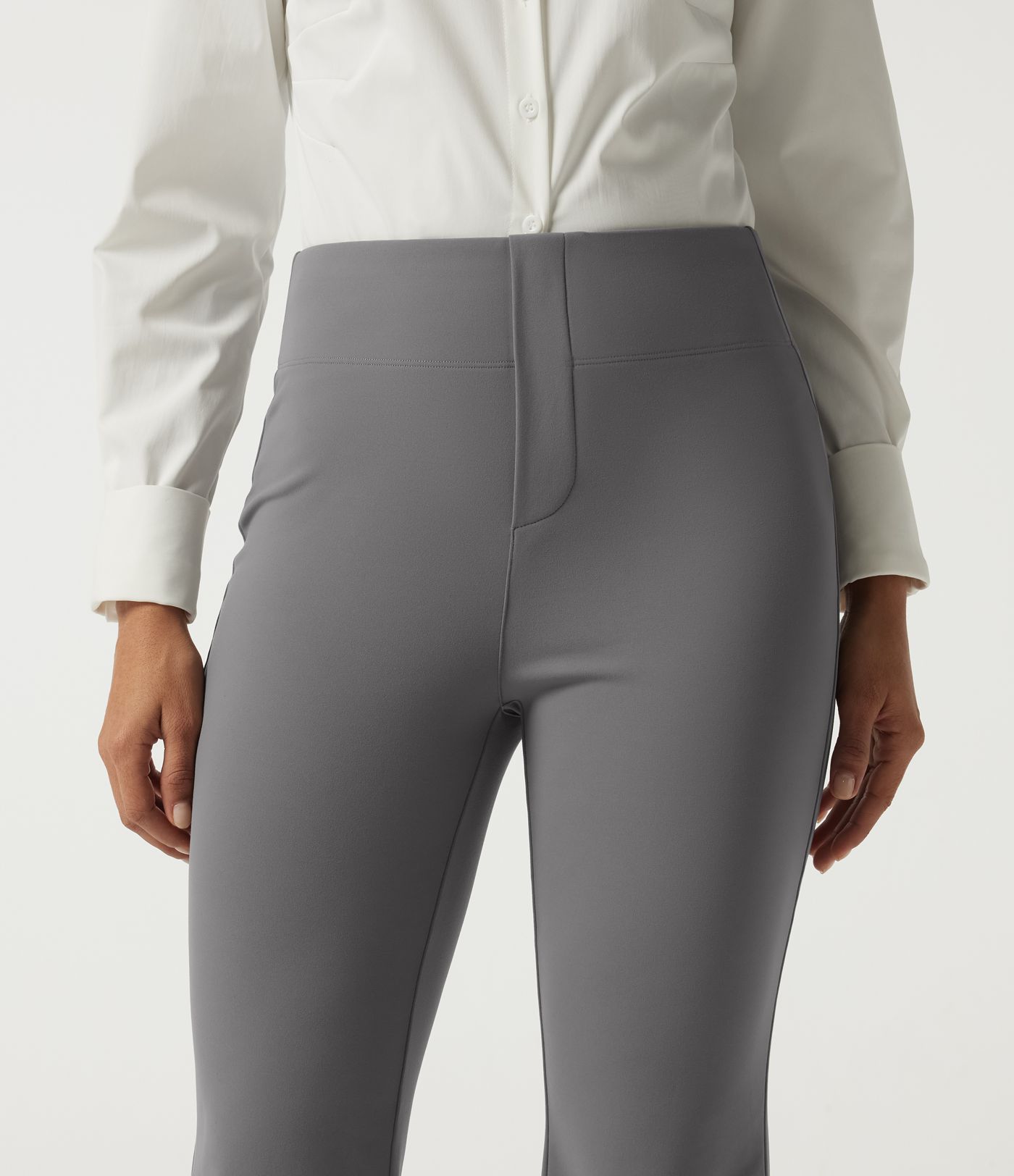 High Waisted Flare Fleece Work Pants with Pockets High Waisted Flare Fleece Work Pants with Pockets