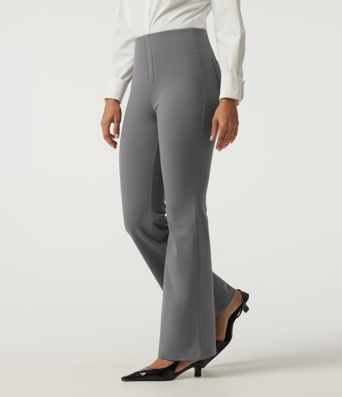 High Waisted Flare Fleece Work Pants with Pockets High Waisted Flare Fleece Work Pants with Pockets