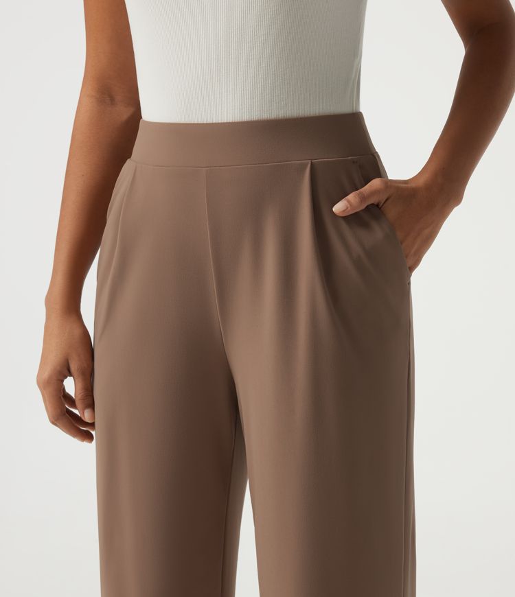 Patitoff™ 2.0 Pet Hair Resistant High Waisted Wide Leg Work Pants with Pockets Patitoff™ 2.0 Pet Hair Resistant High Waisted Wide Leg Work Pants with Pockets