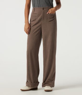 High Waisted Straight Leg Corduroy Casual Pants with Pockets