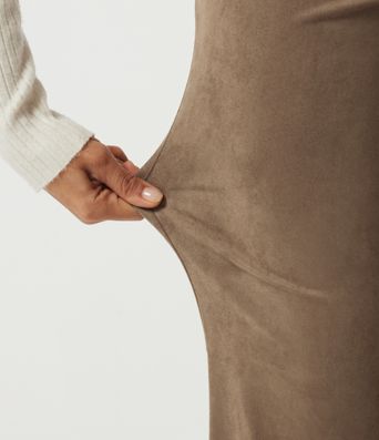 High Waisted Bootcut Suede Casual Pants with Pockets