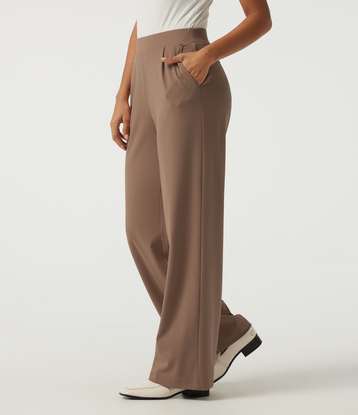 Patitoff™ 2.0 Pet Hair Resistant High Waisted Wide Leg Work Pants with Pockets Patitoff™ 2.0 Pet Hair Resistant High Waisted Wide Leg Work Pants with Pockets