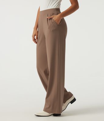 Patitoff™ 2.0 Pet Hair Resistant High Waisted Wide Leg Work Pants with Pockets Patitoff™ 2.0 Pet Hair Resistant High Waisted Wide Leg Work Pants with Pockets