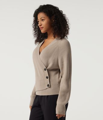 Ribbed Knit V Neck Long Sleeve Work Sweater