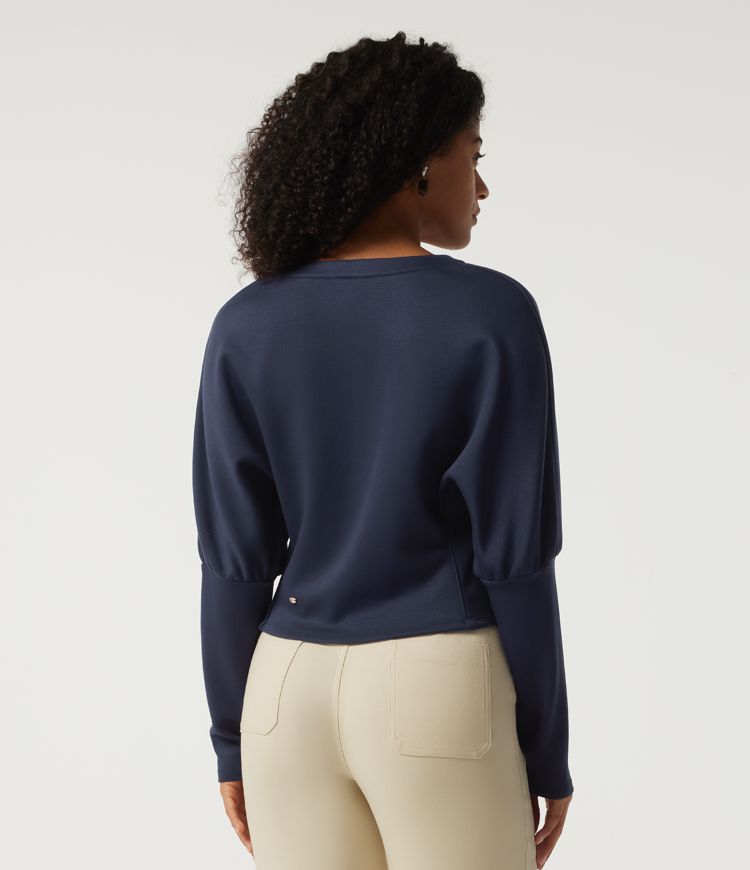 V Neck Batwing Long Sleeve Work Jacket