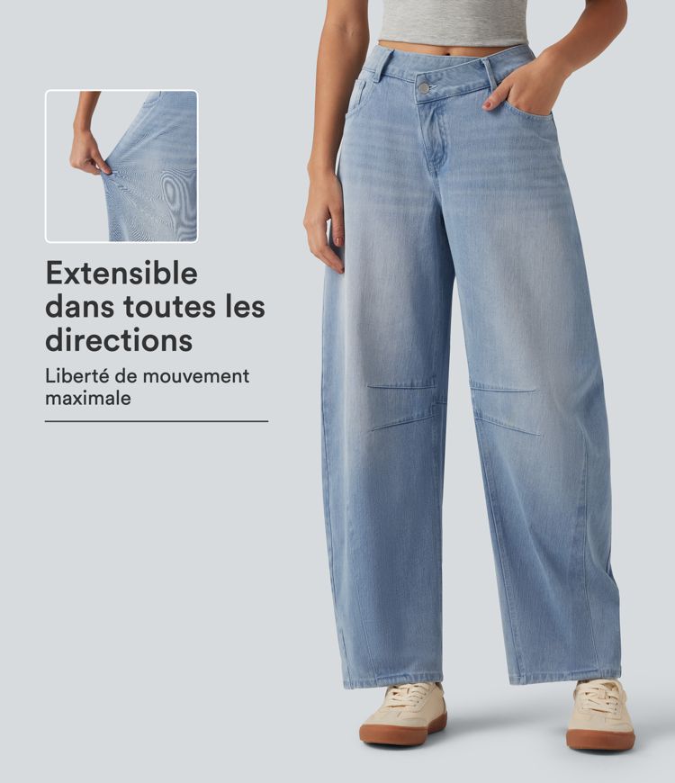 Jean Halara Flex™ taille haute coupe barrel avec poches Jean Halara Flex™ taille haute coupe barrel avec poches