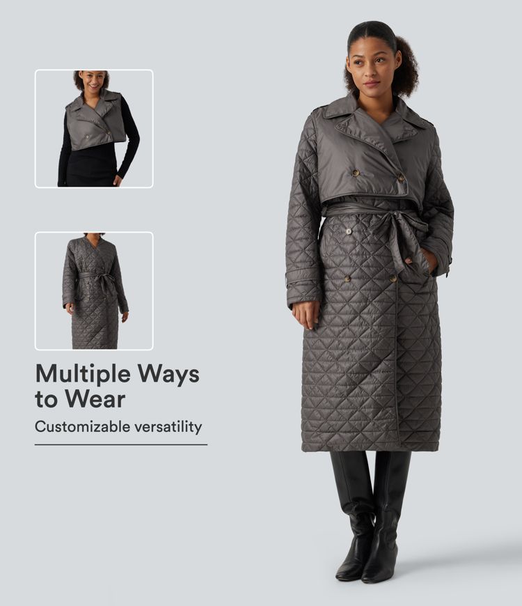 Water Repellent Long Sleeve Quilted Work Padded Jacket with Pockets