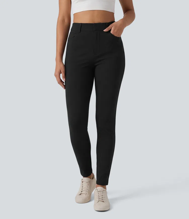 Halara Flex™ High-waisted Skinny Herringbone Work Pants with Pockets