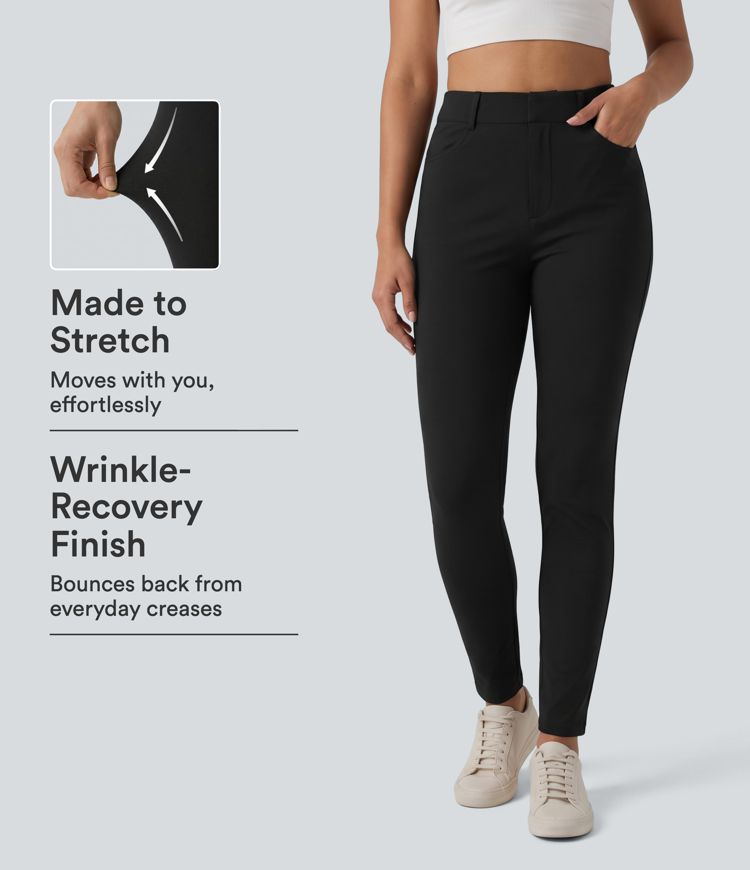 Halara Flex™ High-waisted Skinny Herringbone Work Pants with Pockets