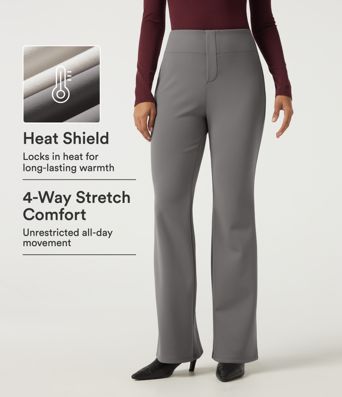 High Waisted Flare Work Pants with Pockets High Waisted Flare Work Pants with Pockets