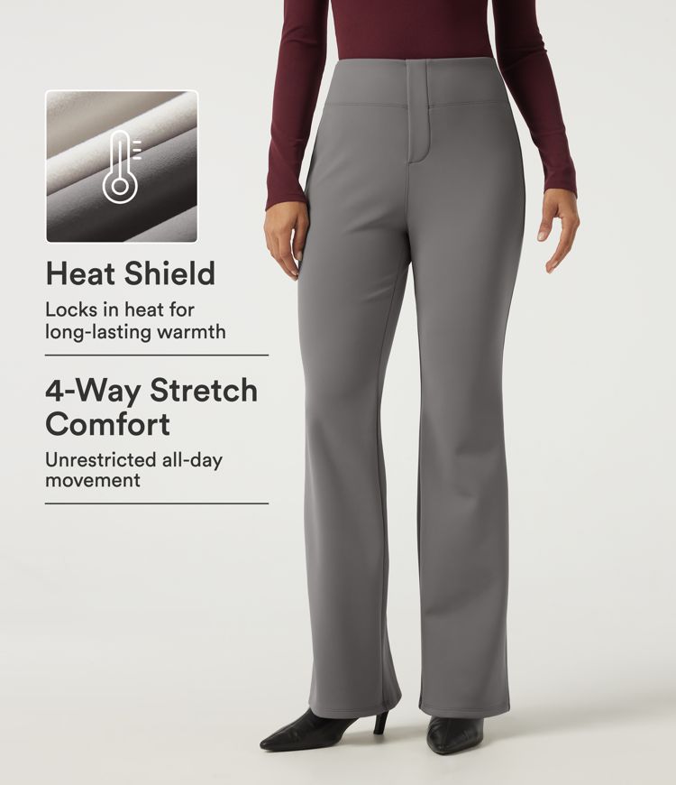 High Waisted Flare Work Pants with Pockets High Waisted Flare Work Pants with Pockets