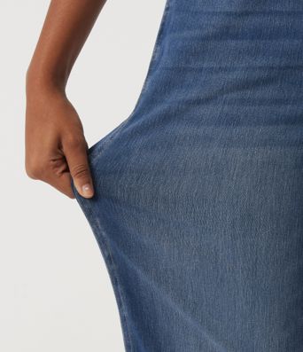 Halara Flex™ Mid Rise Straight Leg Casual Cotton Jeans with Pockets