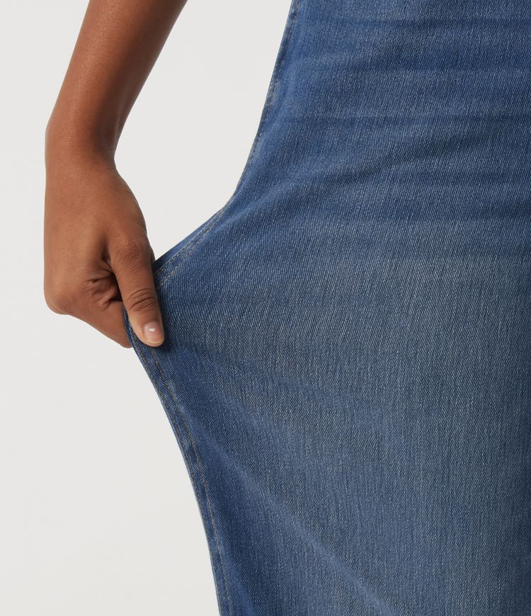 Halara Flex™ Mid Rise Straight Leg Casual Cotton Jeans with Pockets