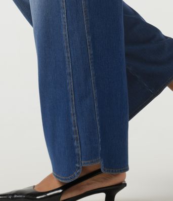 Halara Flex™ Mid Rise Straight Leg Casual Cotton Jeans with Pockets