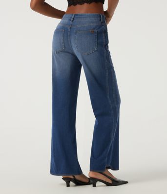 Halara Flex™ Mid Rise Straight Leg Casual Cotton Jeans with Pockets