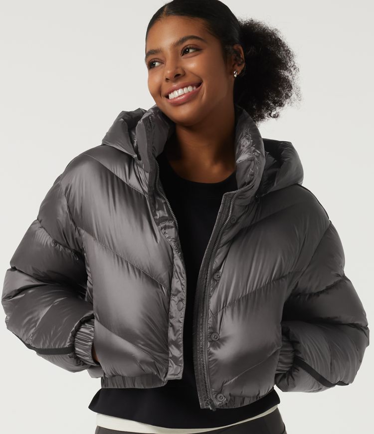 Hooded Long Sleeve Casual Down Jacket with Pockets