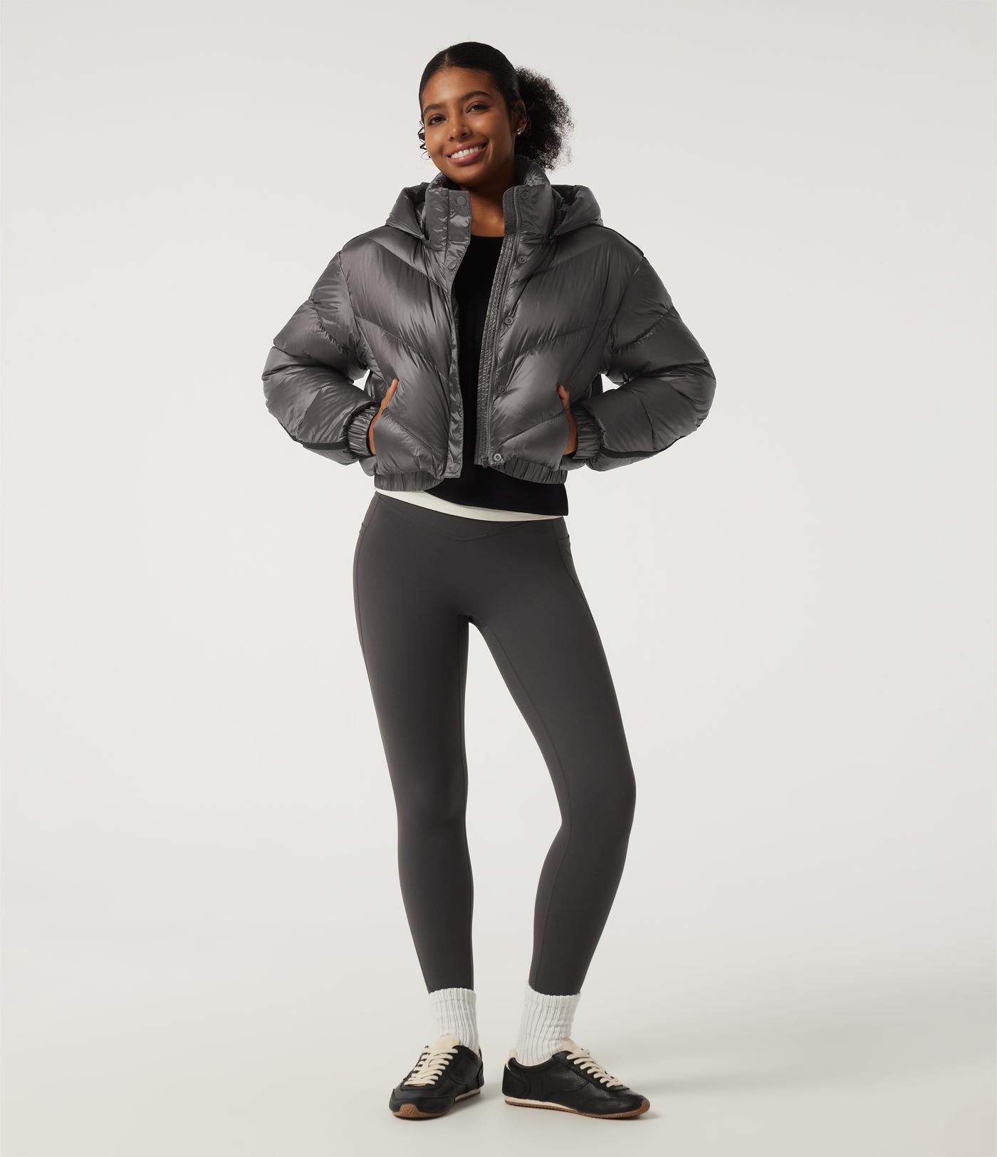 Hooded Long Sleeve Casual Down Jacket with Pockets