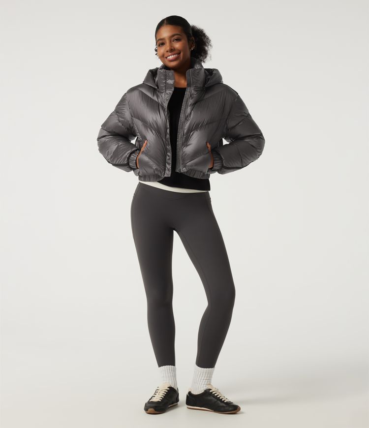 Hooded Long Sleeve Casual Down Jacket with Pockets