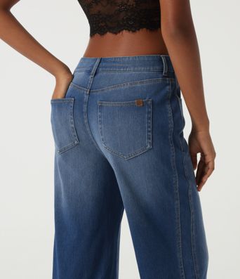 Halara Flex™ Mid Rise Straight Leg Casual Cotton Jeans with Pockets