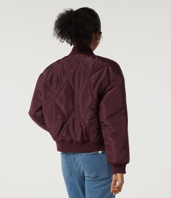 Round Neck Long Sleeve Casual Bomber Jacket with Pockets Round Neck Long Sleeve Casual Bomber Jacket with Pockets