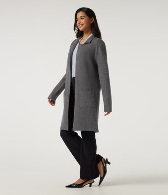 Long Sleeve Longline Work Cardigan with Pockets