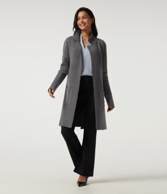 Long Sleeve Longline Work Cardigan with Pockets