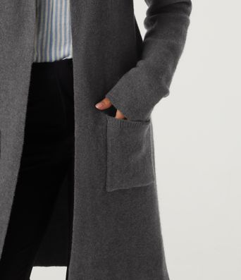 Long Sleeve Longline Work Cardigan with Pockets