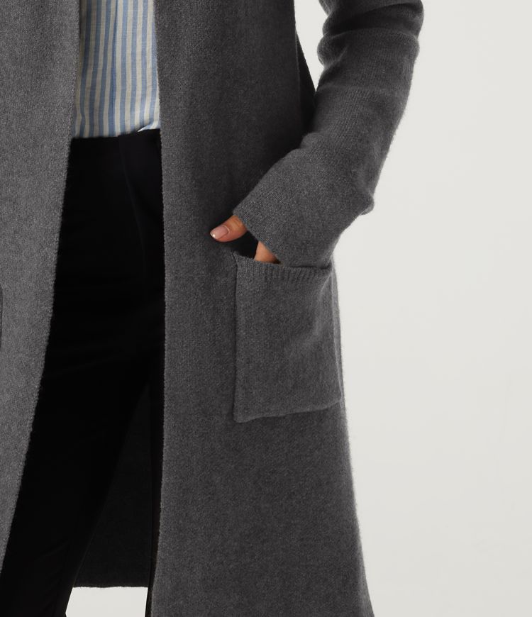 Long Sleeve Longline Work Cardigan with Pockets