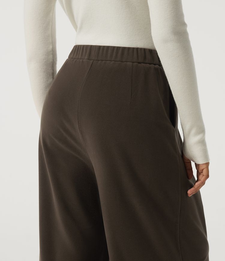 Wrinkle Recovery High Waisted Baggy Split Hem Corduroy Casual Pant with Pockets