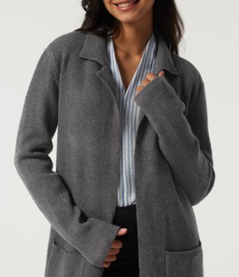 Long Sleeve Longline Work Cardigan with Pockets