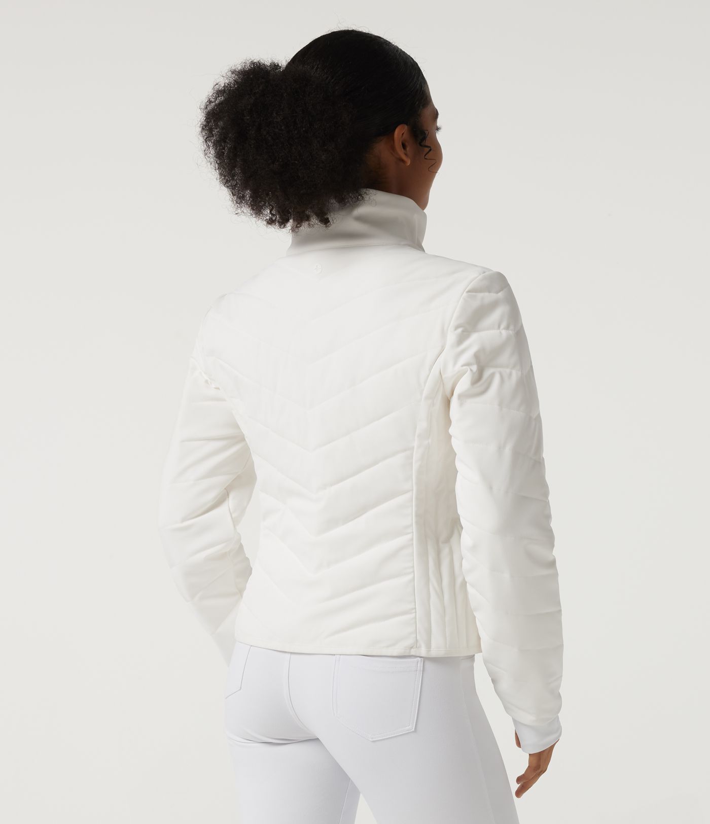 PuffFlex Veste rembourrée matelassée décontractée à col montant, manches longues, avec poches et ouvertures pour les pouces PuffFlex Veste rembourrée matelassée décontractée à col montant, manches longues, avec poches et ouvertures pour les pouces