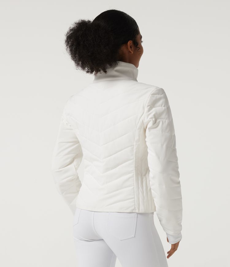 PuffFlex Veste rembourrée matelassée décontractée à col montant, manches longues, avec poches et ouvertures pour les pouces PuffFlex Veste rembourrée matelassée décontractée à col montant, manches longues, avec poches et ouvertures pour les pouces