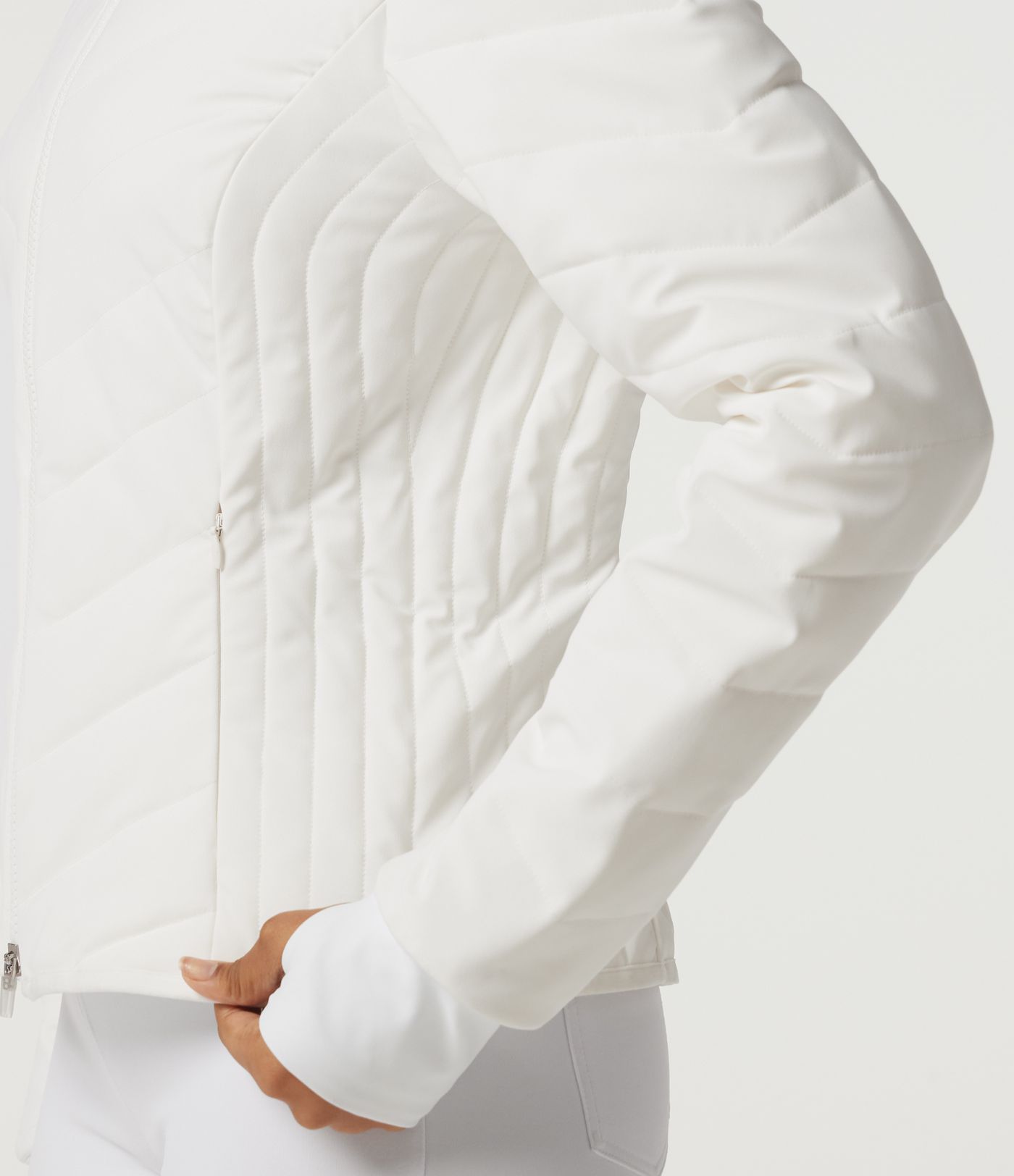 PuffFlex Veste rembourrée matelassée décontractée à col montant, manches longues, avec poches et ouvertures pour les pouces PuffFlex Veste rembourrée matelassée décontractée à col montant, manches longues, avec poches et ouvertures pour les pouces