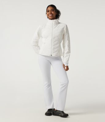 PuffFlex Veste rembourrée matelassée décontractée à col montant, manches longues, avec poches et ouvertures pour les pouces PuffFlex Veste rembourrée matelassée décontractée à col montant, manches longues, avec poches et ouvertures pour les pouces