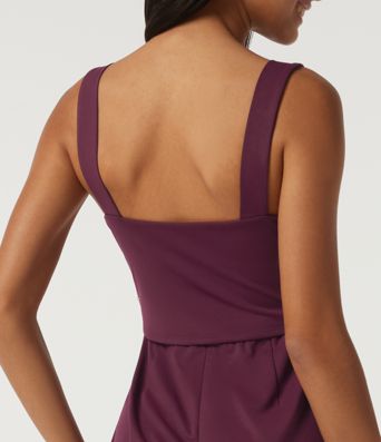 Square Neck Sleeveless Wide Leg Party Jumpsuit with Pockets and Built-in Bra - Easy Peezy Edition