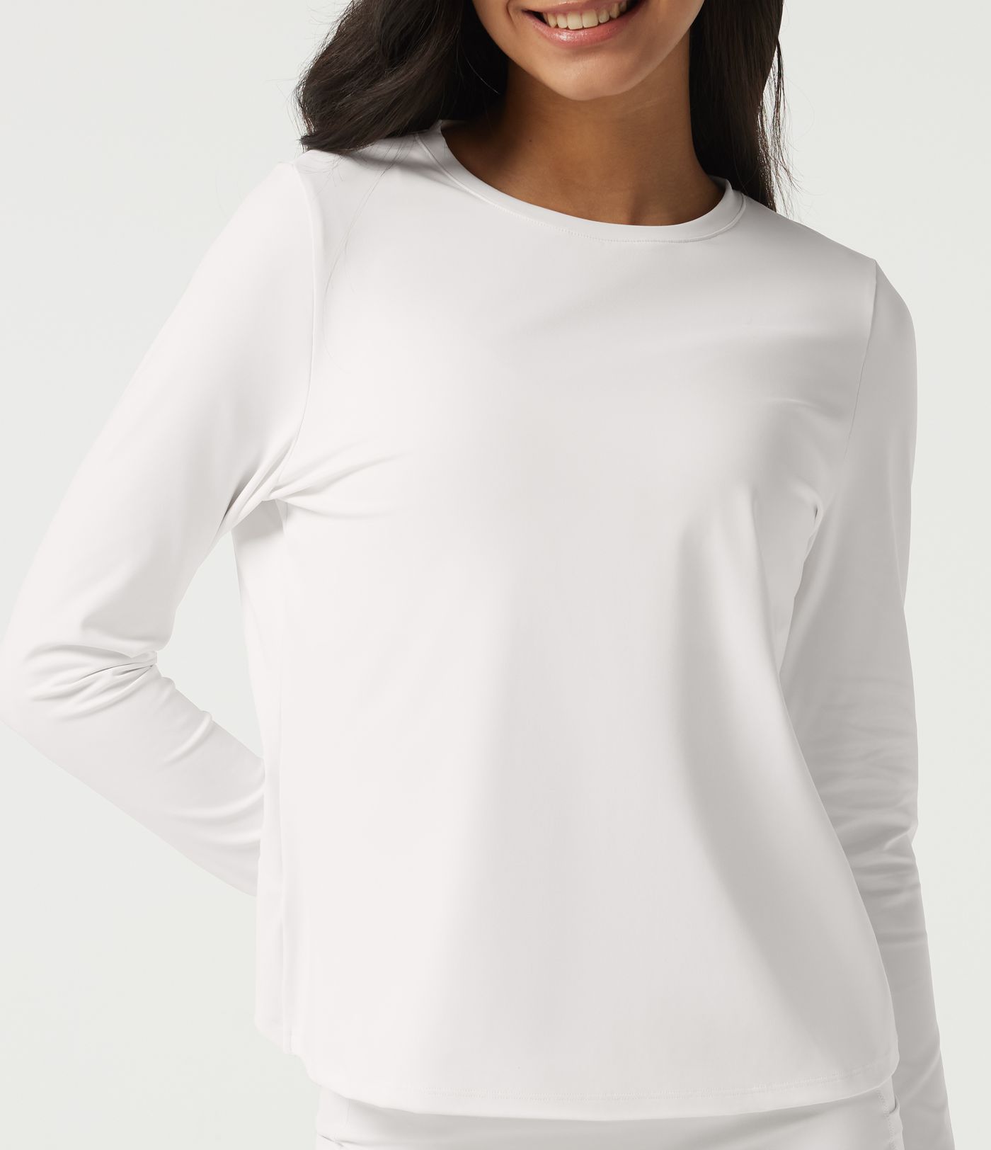 SoftlyZero™ luftiges Rundhals-Top mit langen Ärmeln und Mesh-Rücken für Yoga und Sport SoftlyZero™ luftiges Rundhals-Top mit langen Ärmeln und Mesh-Rücken für Yoga und Sport
