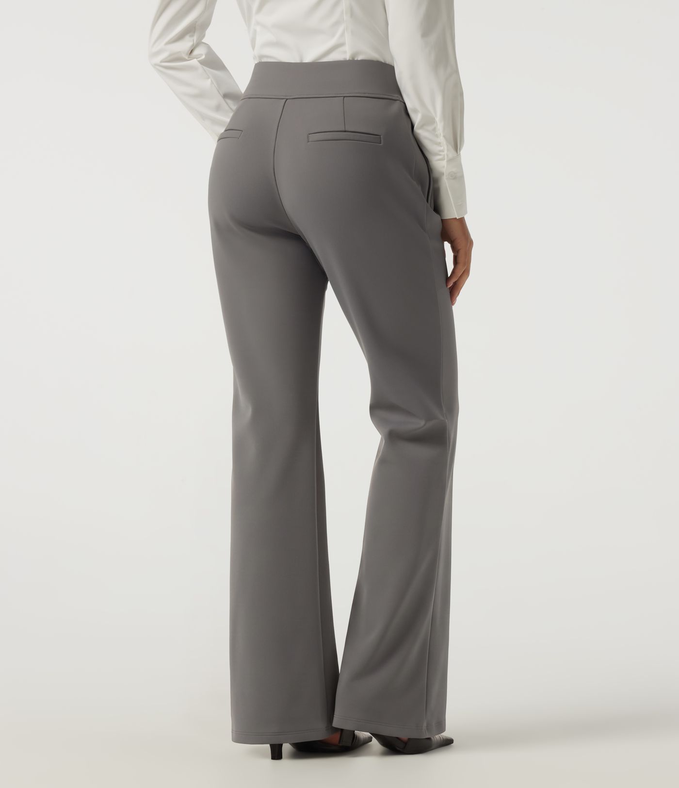 High Waisted Flare Fleece Work Pants with Pockets