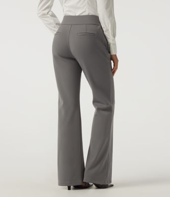 High Waisted Flare Fleece Work Pants with Pockets