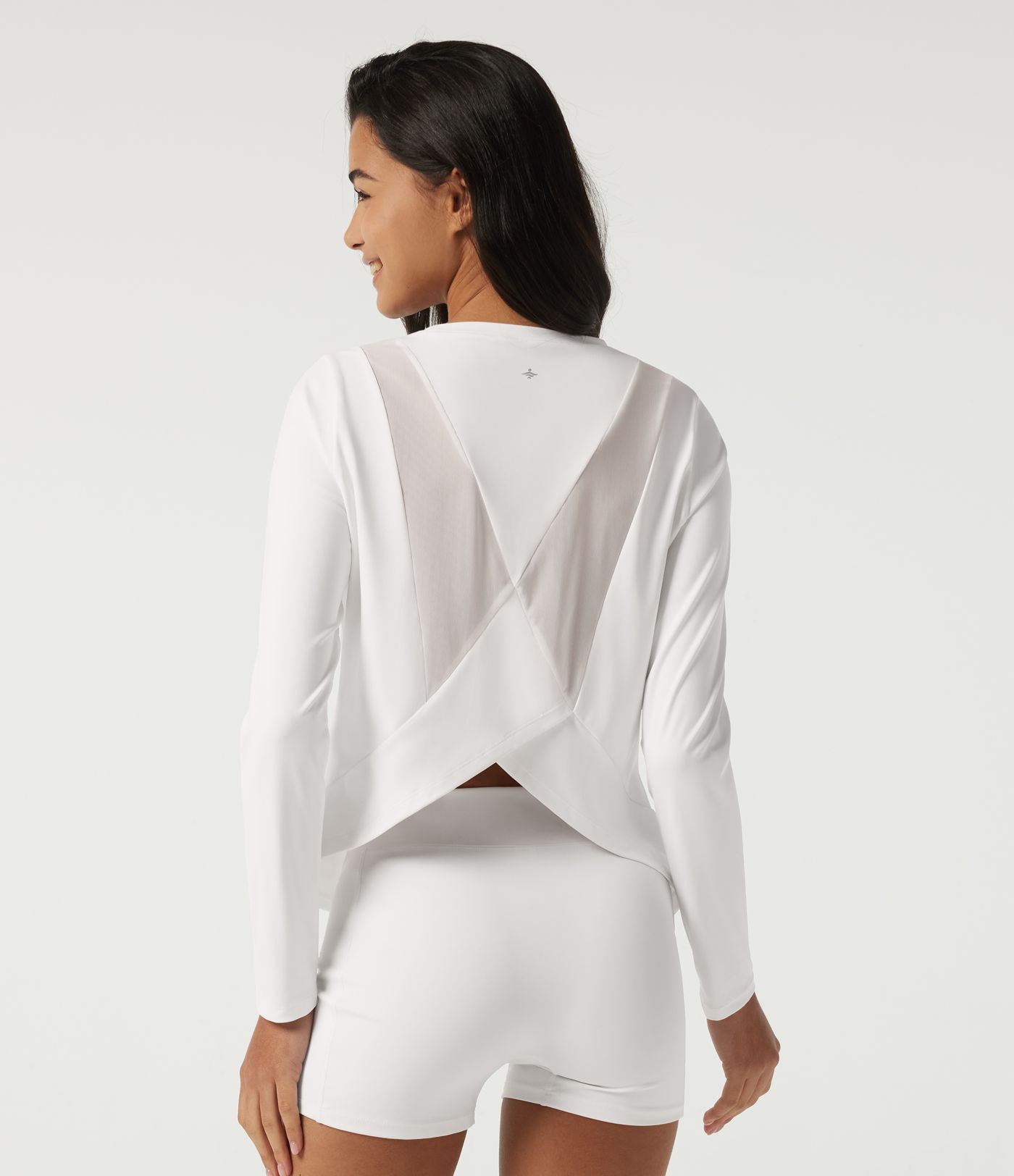 SoftlyZero™ luftiges Rundhals-Top mit langen Ärmeln und Mesh-Rücken für Yoga und Sport SoftlyZero™ luftiges Rundhals-Top mit langen Ärmeln und Mesh-Rücken für Yoga und Sport