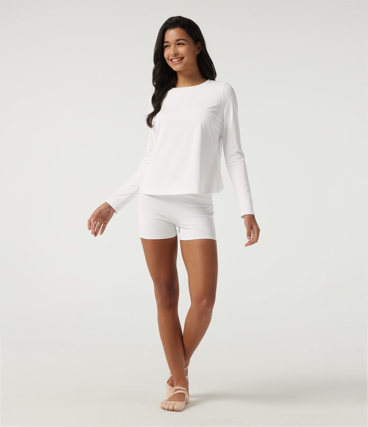 SoftlyZero™ luftiges Rundhals-Top mit langen Ärmeln und Mesh-Rücken für Yoga und Sport SoftlyZero™ luftiges Rundhals-Top mit langen Ärmeln und Mesh-Rücken für Yoga und Sport