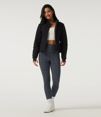 Halara UltraSculpt™ High Waisted Tummy Control Fleece Plaid Workout Leggings with Pockets