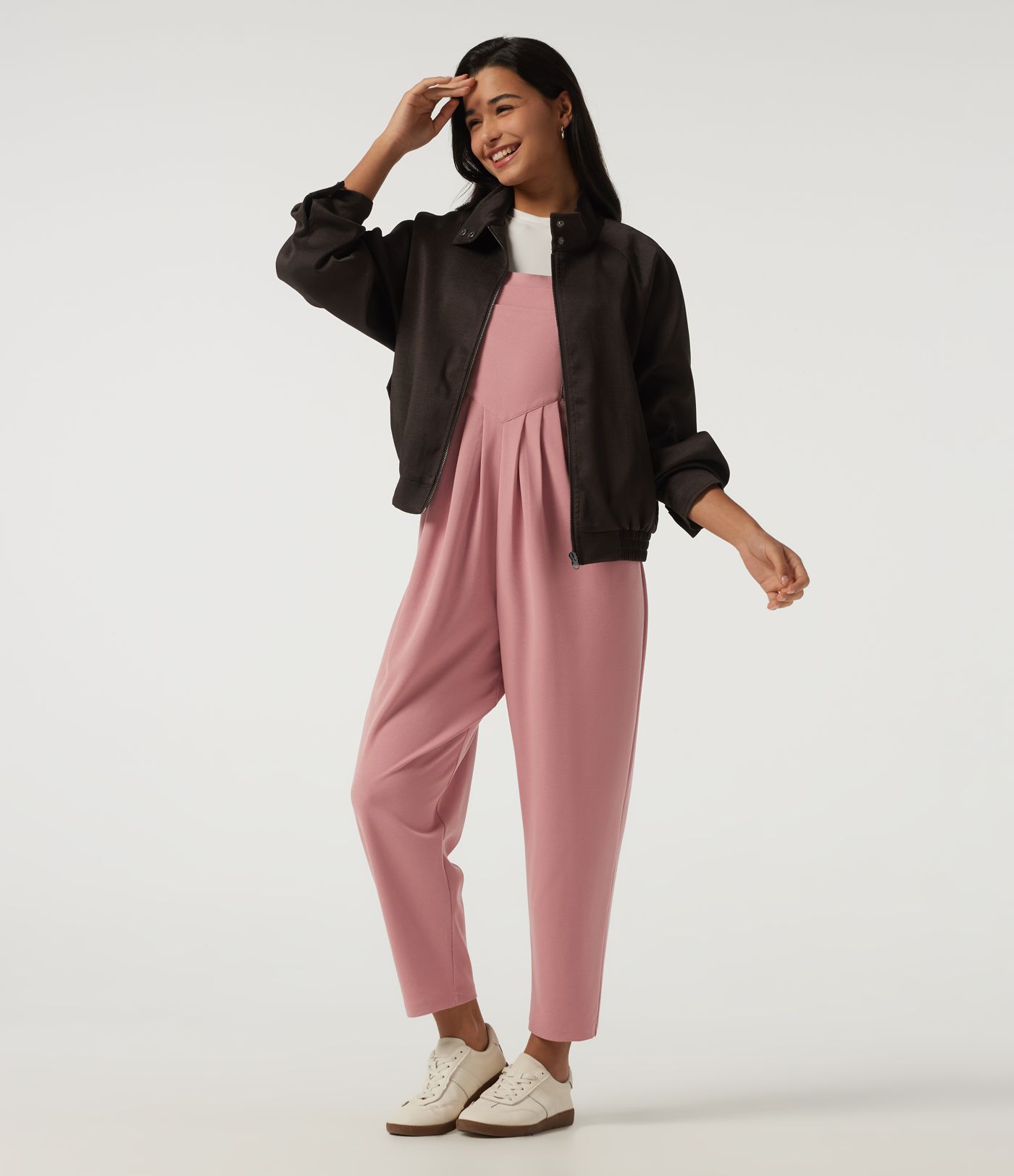 Square Neck Sleeveless Tapered Waffle Casual Overalls with Pockets